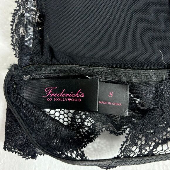 Fredericks of Hollywood Bra Bralette Lace Black Razorback Size S New - Picture 7 of 10